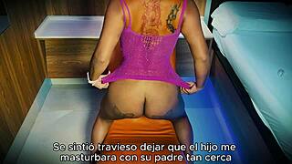 stepmother masturbates while her stepson secretly watches her