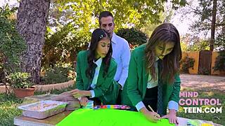 Teacher Guides Teen Prodigies On Literary Quest In Uniform Fantasy Outdoors