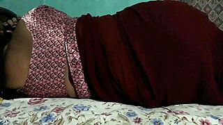 Why does Sanjana aunty tease with her ass in maroon saree?