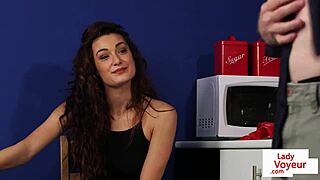 British Office Voyeur Encourages Sub To Tug