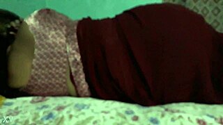 Why does Sanjana aunty tease with her ass in maroon saree?