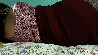 Why does Sanjana aunty tease with her ass in maroon saree?