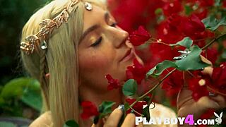 petite blonde babe eva elfie shows off her stunning body in a sexy costume.