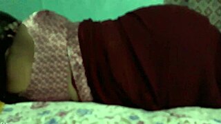 Why does Sanjana aunty tease with her ass in maroon saree?