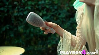 petite blonde babe eva elfie shows off her stunning body in a sexy costume.