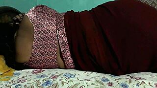 Why does Sanjana aunty tease with her ass in maroon saree?