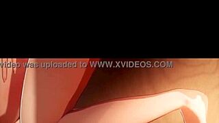 3D Brunette with Purple Hair in POV Scene