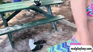 Want to see two horny babes in a wild foursome with men in the woods?