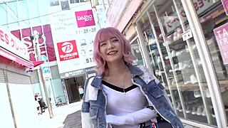 Wild Japanese gal exposes cute butt in public streets. What happens next in hardcore action?