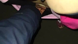 fucking the mature prostitute in cosplay on the street without condom and cumming inside