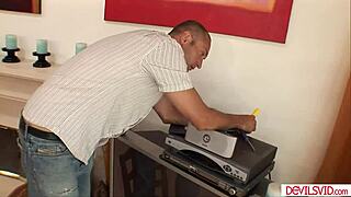 Petite Babysitter Teases Before Boss Arrives