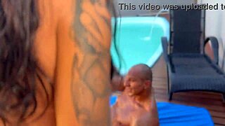 Intense beach house fuck with my latina friend in the pool.