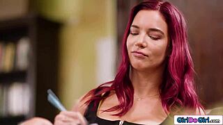 Busty Counselor Intensely Licks Ebony Client's Pussy