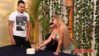 feeling excited in birthday threesome with haide and unique