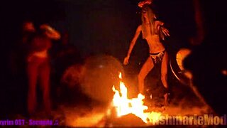 Slut Majick Goes Topless in Public Cemetery Slow Motion