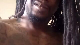 Jacking dick after vibing to drill music with big black cock tattooed and muscular domination?