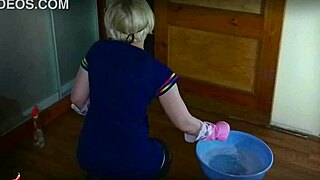 Mrs Lazinski As Naive Mature Maid With Small Waist And Stockings