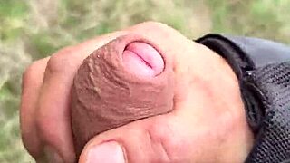 dick flash while masturbating outdoors with ladies watching from afar