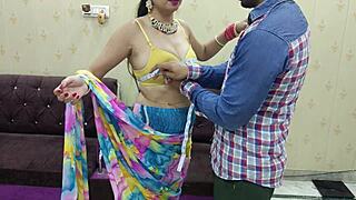 hottest indian beauty gets down with tailor in hardcore action.