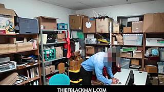 Audrey Royal, the teen shoplifter, fucks two guards to avoid police charges