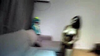 Latina Woman Engages In Intimate Act