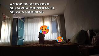 Amigo se mete a cama mientras mi esposo se va hacer capacitación alquilamos dos camas para todos