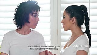 In a hotel, the maid Olive Glass gets wild with masseuse Alex Coal, scissoring their wet pussies.