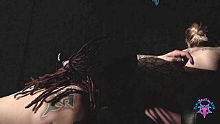 Blindfold teasing balls, licking, sucking, and milking cock before anal play