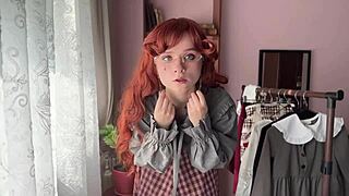 Library girl in nerdy costume rocks it! 📚