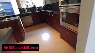 Maya Bijou flashes tits and blows stepbro for ride! 😈