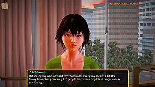 teen redhead and brunette play big tits game