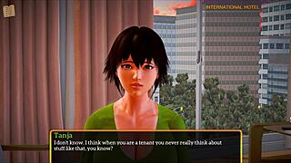 teen redhead and brunette play big tits game