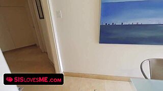 Maya Bijou flashes tits and blows stepbro for ride! 😈