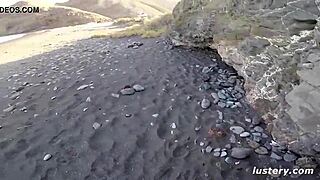 miriam and jorge submit to homemade outdoor blowjob and fucking on the rocks