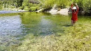 latina fucks outdoors interrupted by blowjob and cum in ass