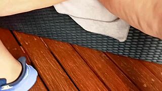 MATUREMONS SEXY MATURE FLASHES HER BIG BALD WET PUSSY