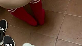 Cute girl freaks out with pink socks