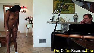 Real stepsis swallows jizz from monster cock