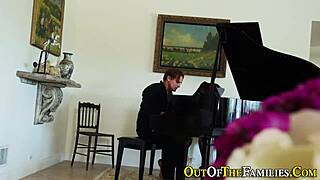 Real stepsis swallows jizz from monster cock