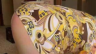 Joan Day wears see-through tights and flaunts her curvy body