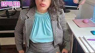 Naughty Boss In Lingerie Demands A Guided Handjob Meeting, Dirty And Fat!