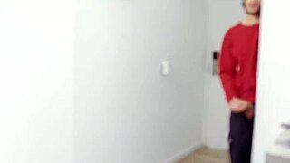 girlfriend's stepbrother spies on kitchen sex and gets seduced to join