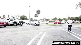 Milf Pornstar Red-Hot Debut Public Blowjob