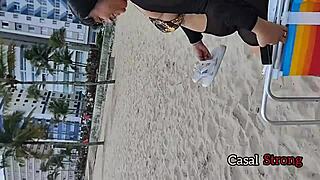 Couples swap partners for DP and anal on beach