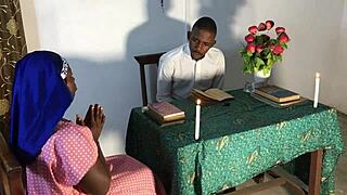 Reverend stepsister confesses sins, ends in doggystyle fucking with multiple cumshots and squirts