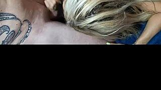 i bought a king bed and tried it with my blonde friend, both got cum in mouth from husband 😏