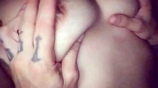 my husband licks my pussy and plays with my big natural tits