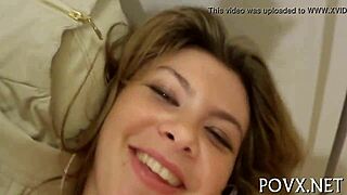 I nail this taut shaved pussy in hardcore POV sex