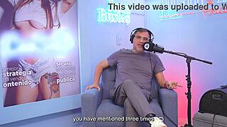 Cristina Vega intensely smashes her clit on the fuck machine during podcast