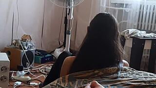 stepsister reading, i jerk off behind her?